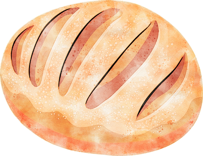 Bread watercolor illustration